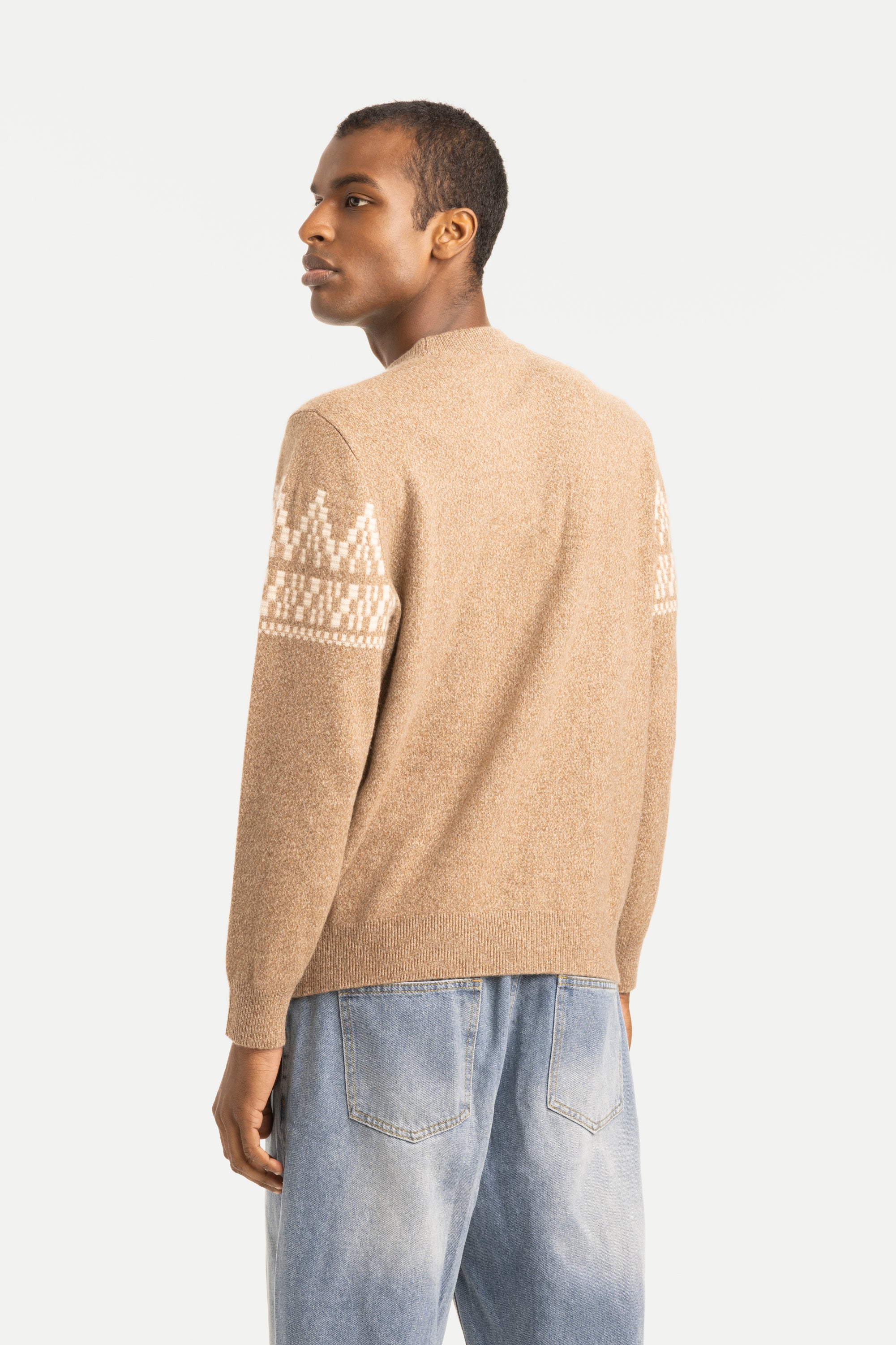 Men's Cashmere Fair Isle Crewneck Sweater - SOLOVA MOVE