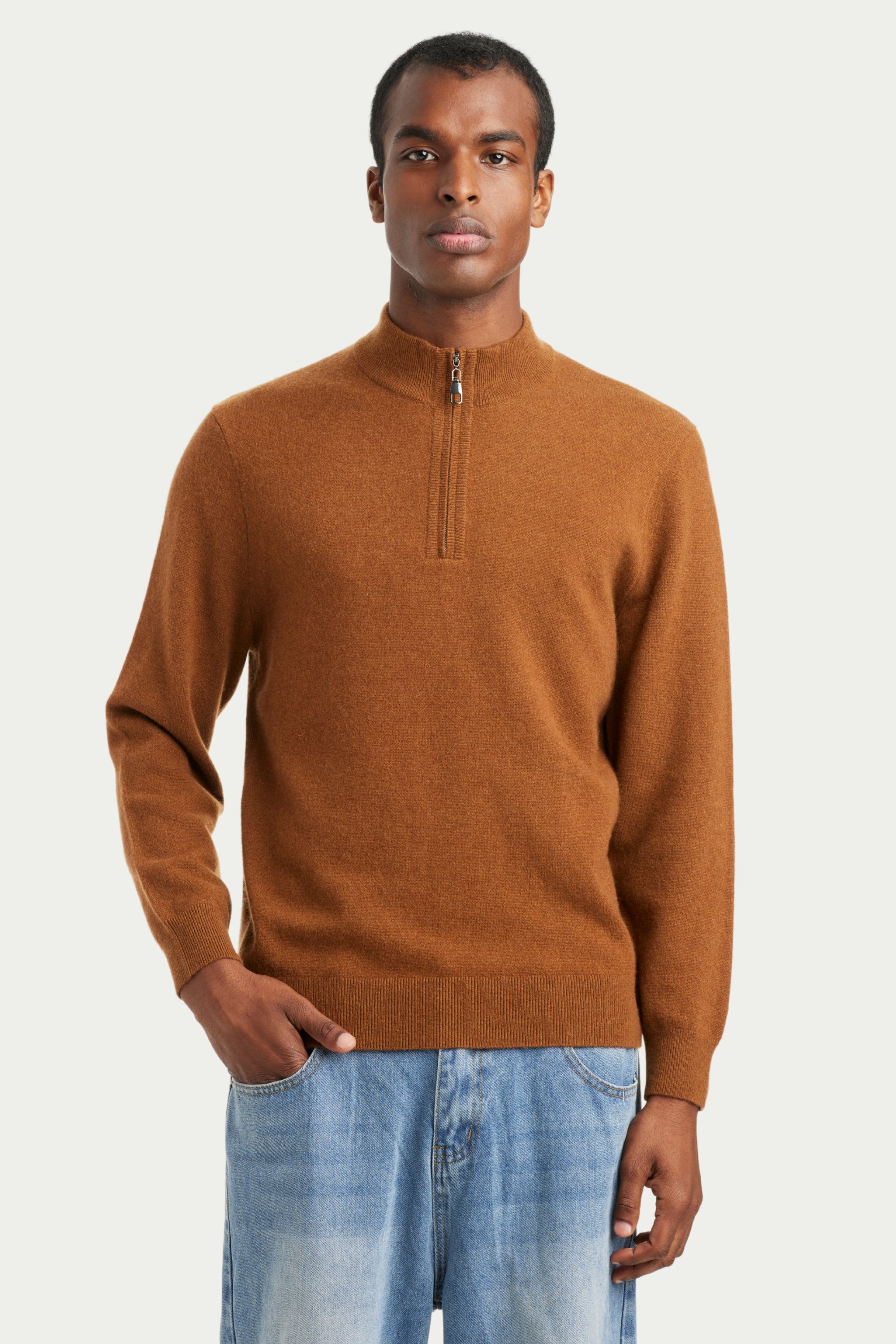 Men's Cashmere Half-Zip Sweater - SOLOVA MOVE