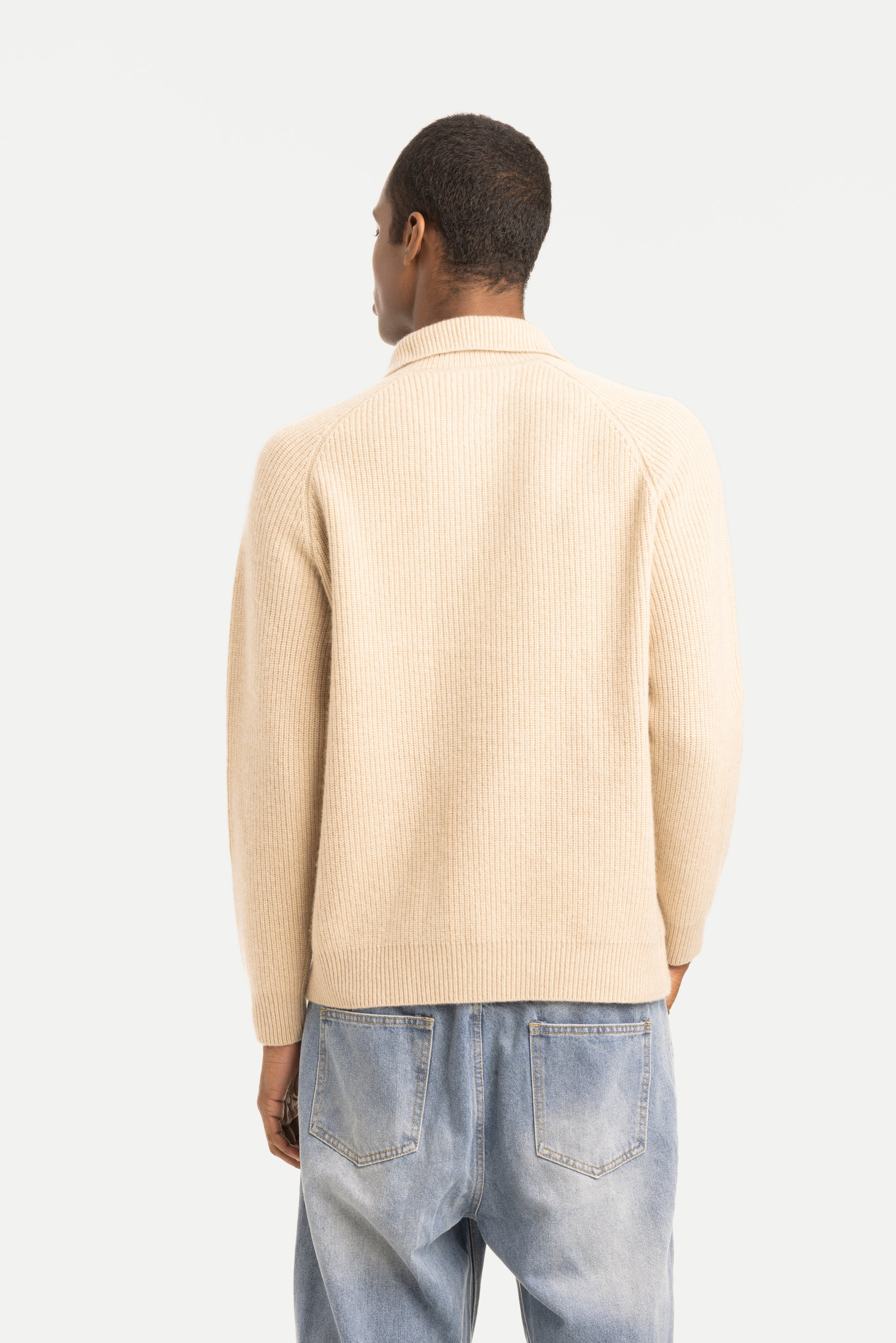 Men's Cashmere Half-Zip Polo Sweater - SOLOVA MOVE