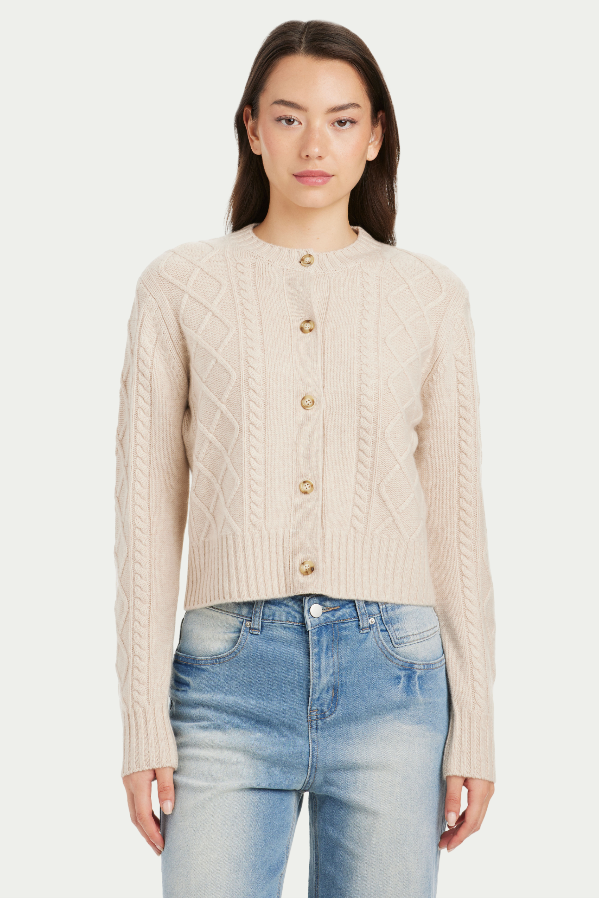 Jane Cable Knit Cashmere Cardigan - SOLOVA MOVE