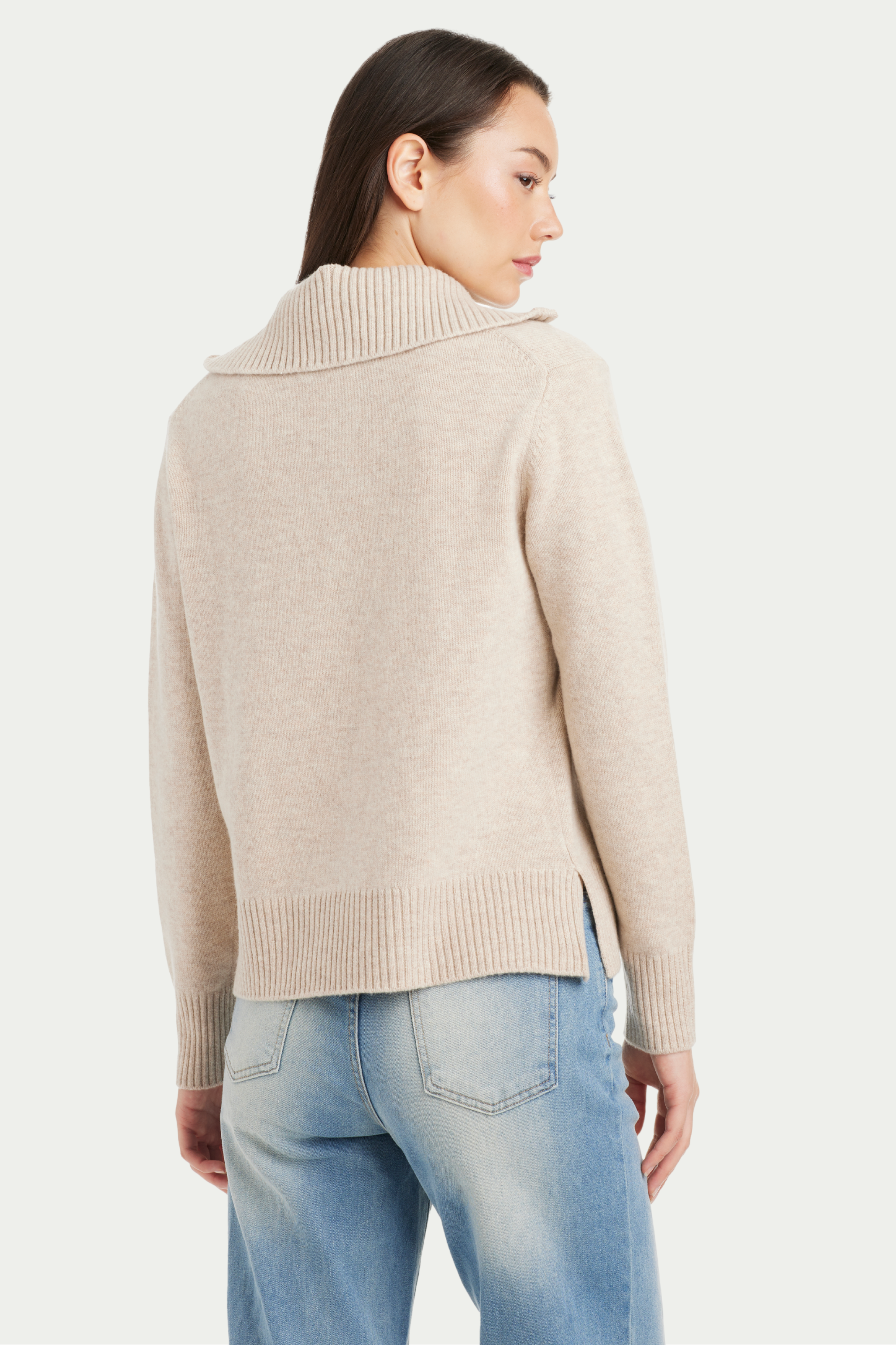 Anna Cashmere Blend Half Zip Sweater - SOLOVA MOVE