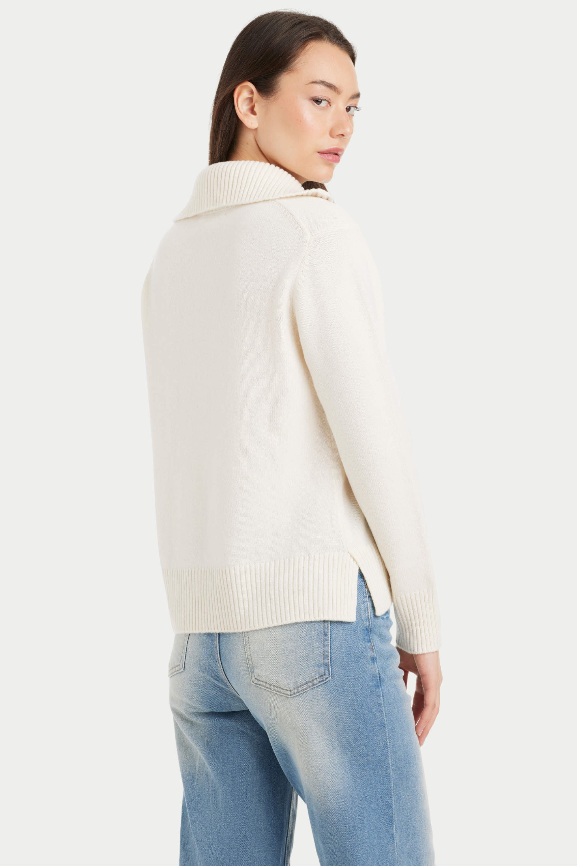 Anna Cashmere Blend Half Zip Sweater - SOLOVA MOVE
