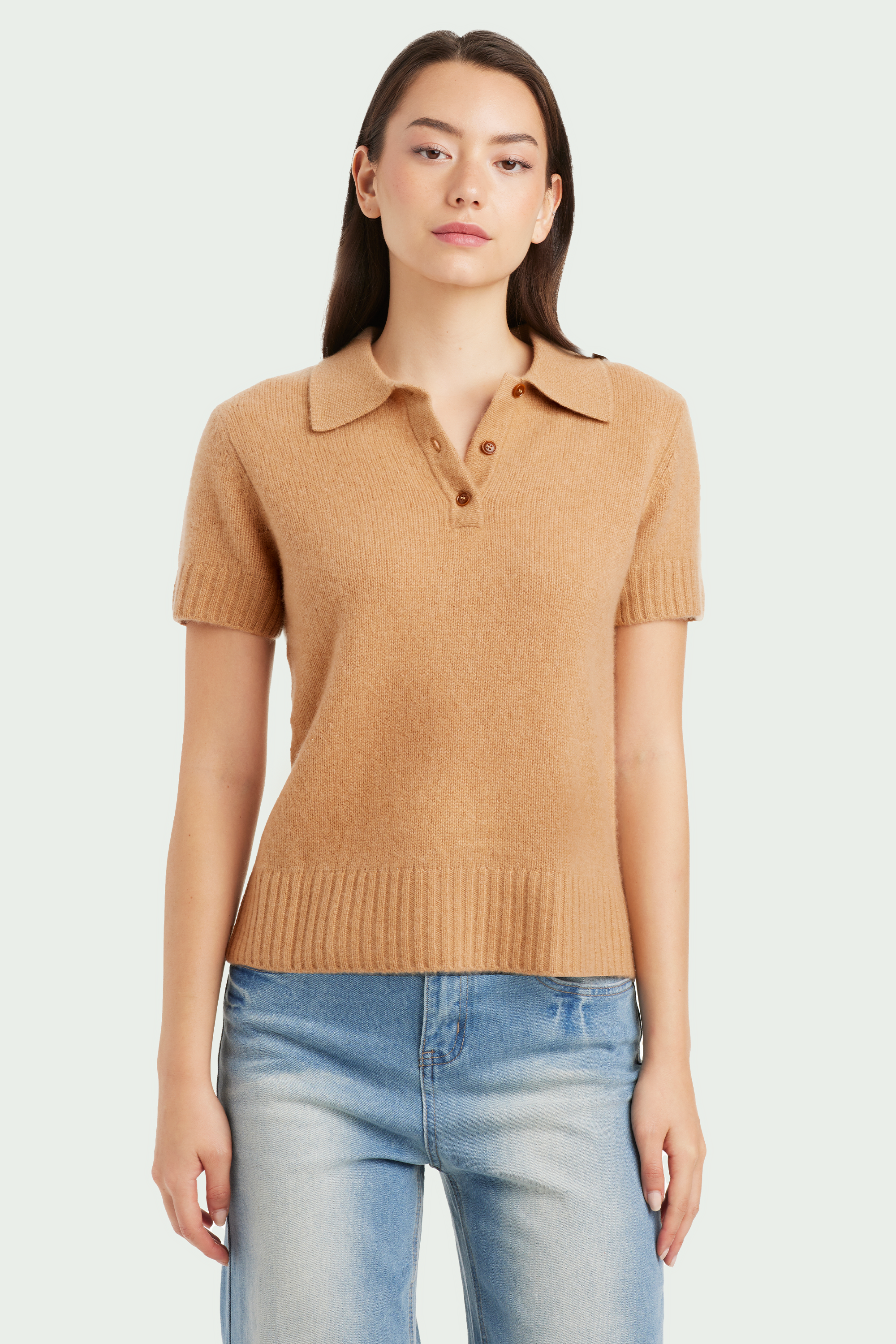 Gabby Cashmere Short Sleeve Polo - SOLOVA MOVE