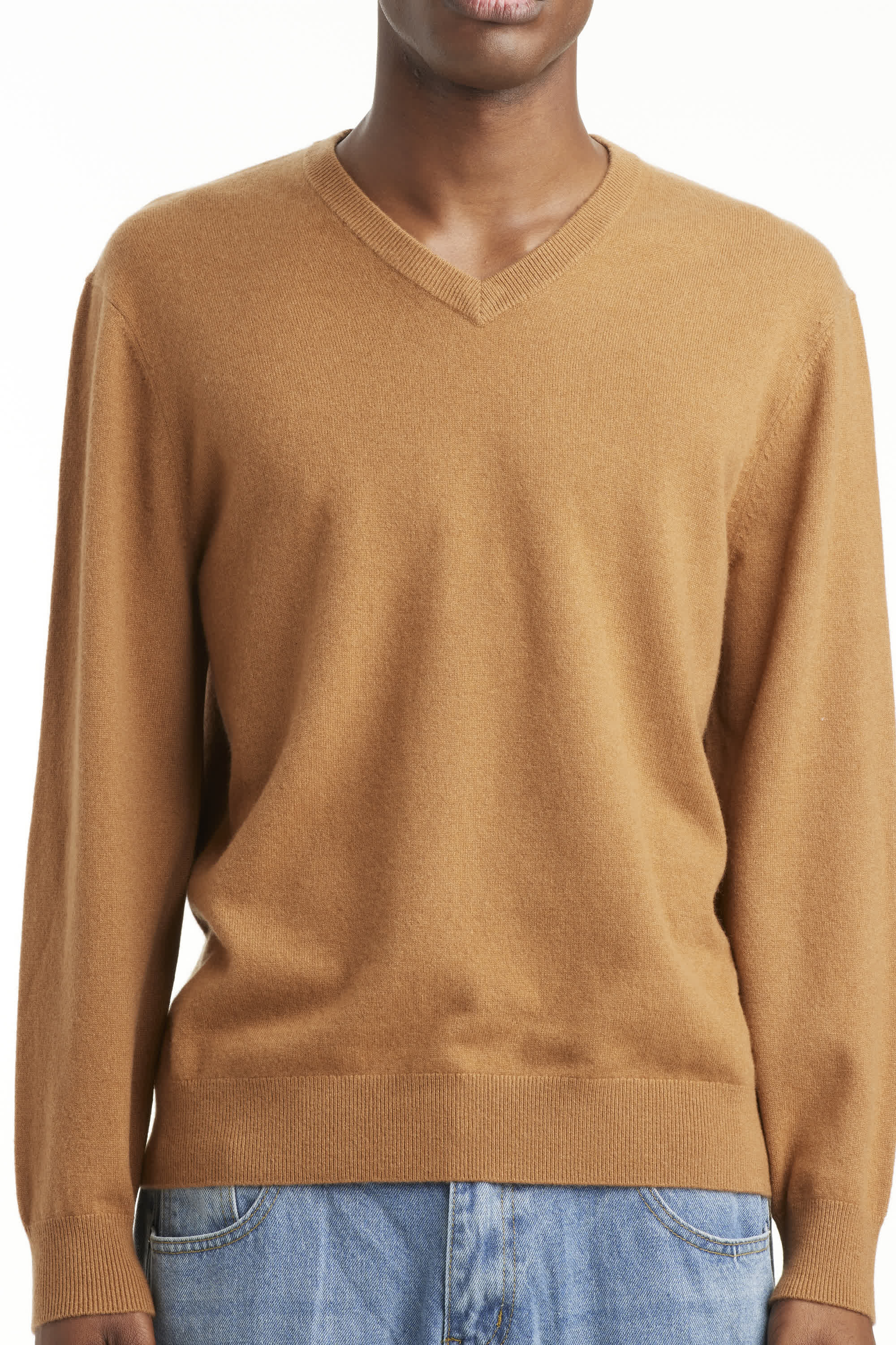 Men's Cashmere V Neck Sweater - SOLOVA MOVE
