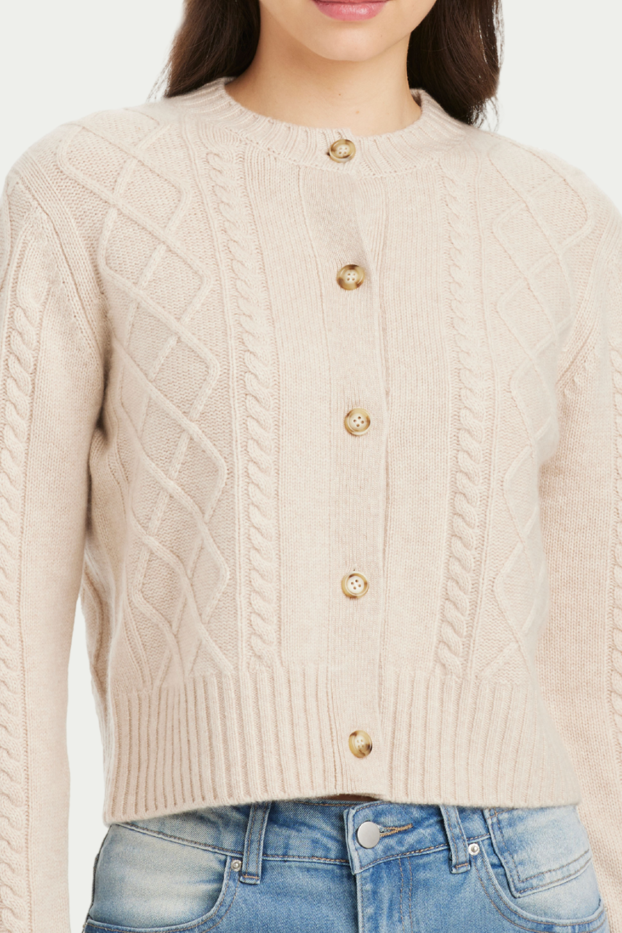 Jane Cable Knit Cashmere Cardigan - SOLOVA MOVE