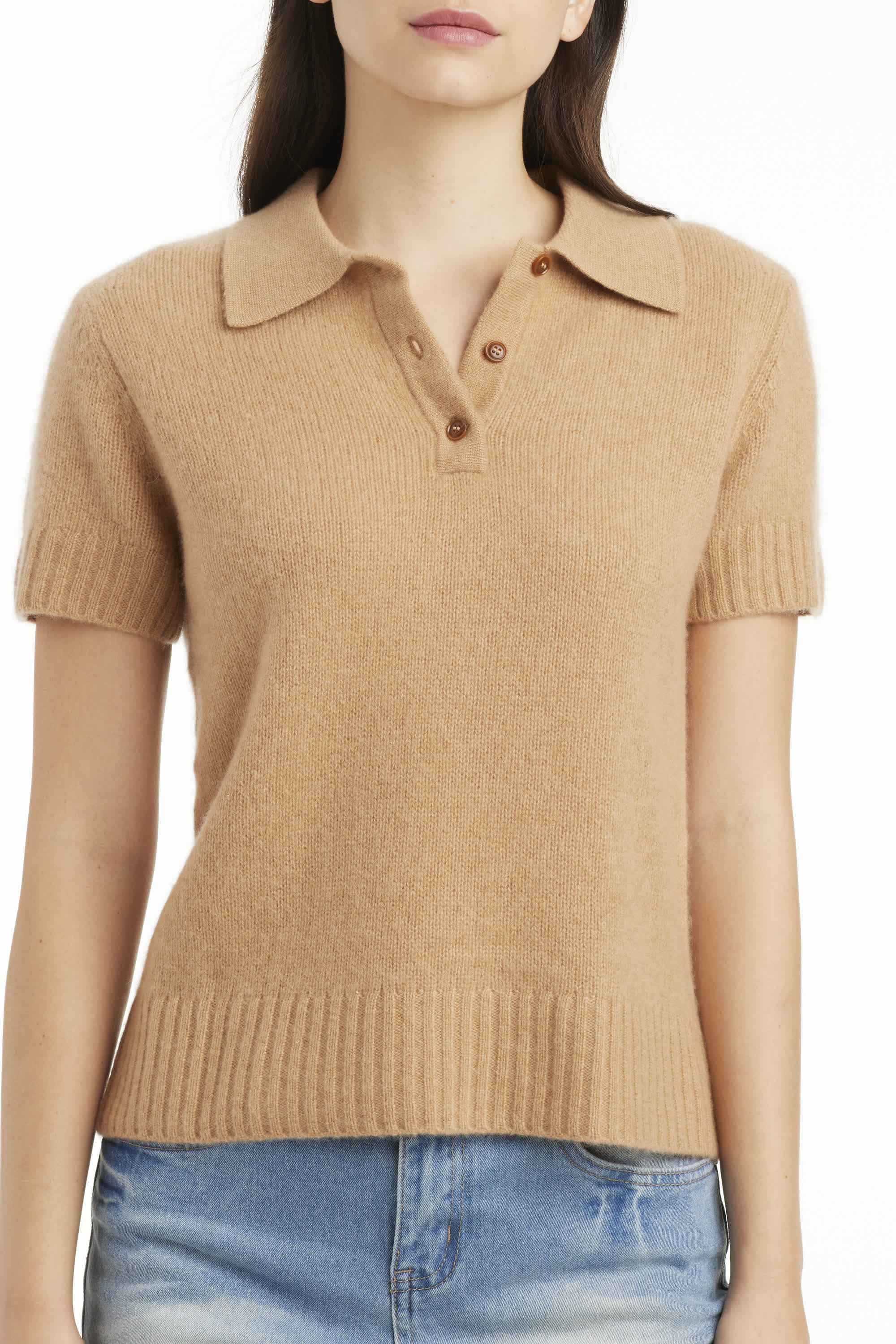 Gabby Cashmere Short Sleeve Polo