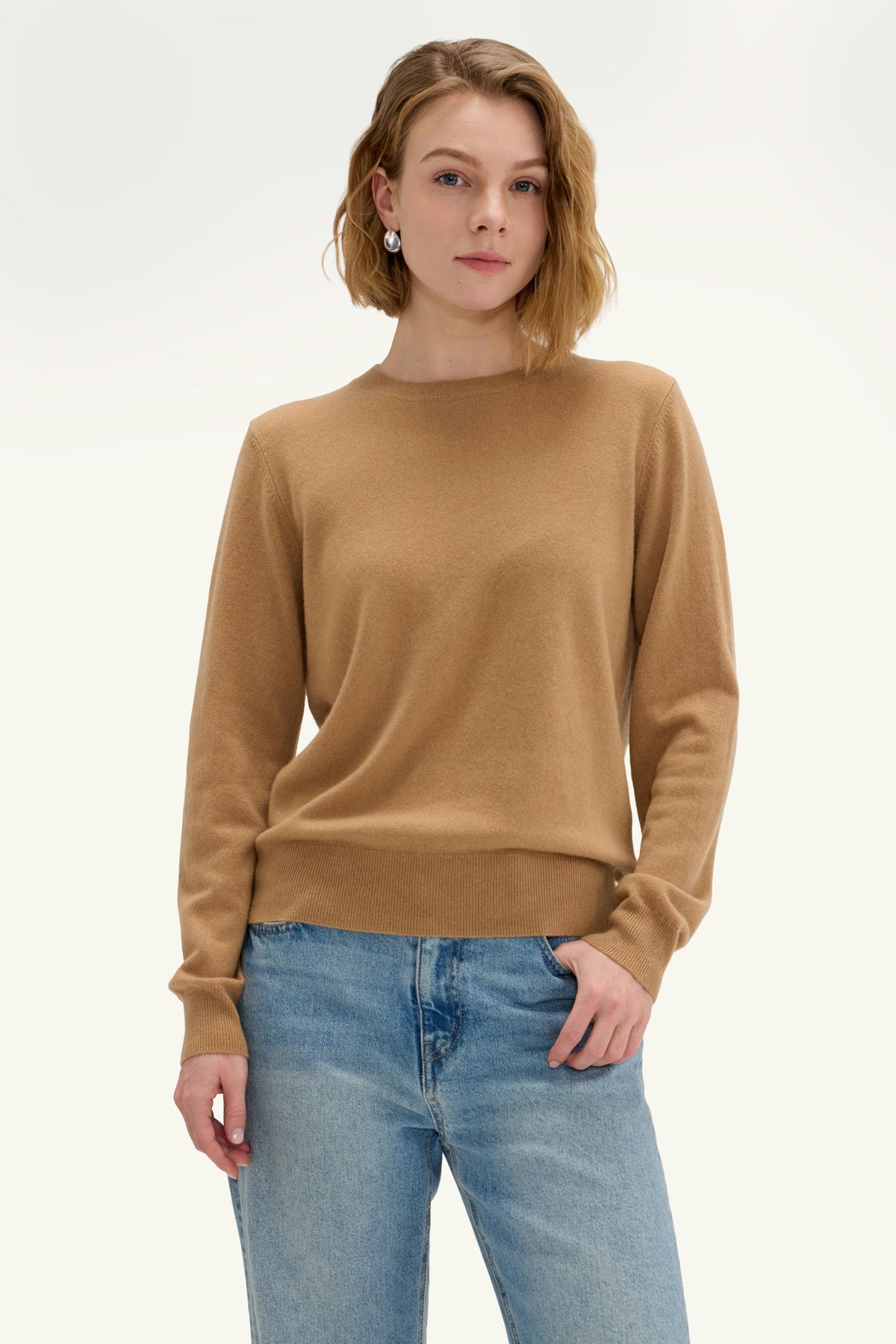 Julia Cashmere Crewneck -Oatmeal - SOLOVA MOVE