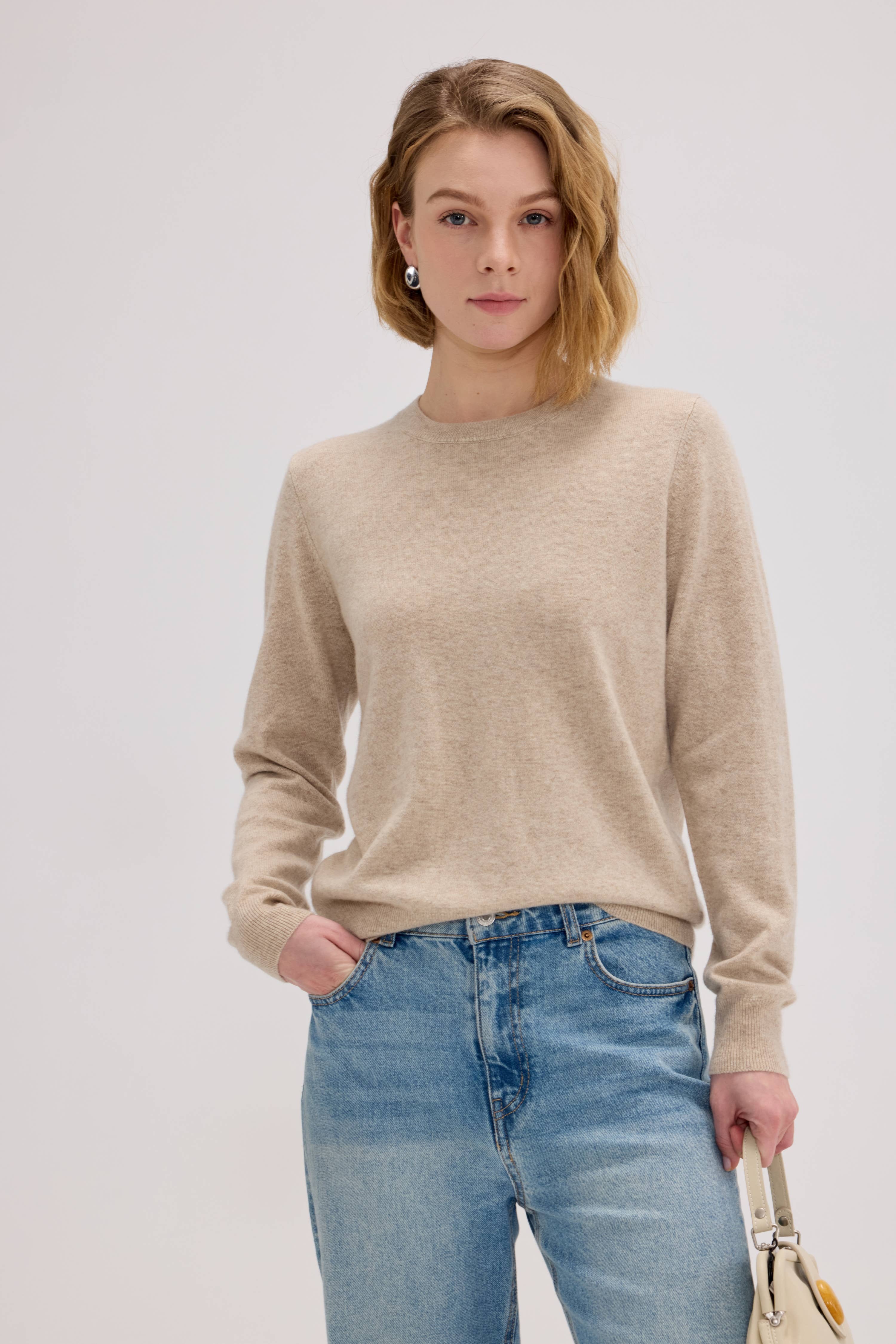 Daily 100% Cashmere Women's Crew Neck Sweater - SOLOVA MOVE