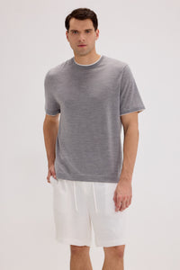 Men’s Wool-Cashmere Crewneck T-Shirt - SOLOVA MOVE