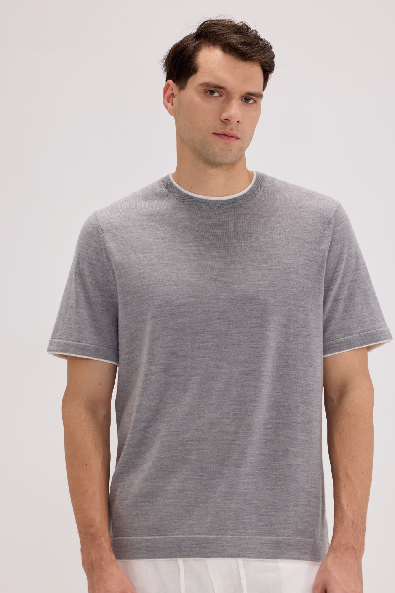 Men’s Wool-Cashmere Crewneck T-Shirt - SOLOVA MOVE