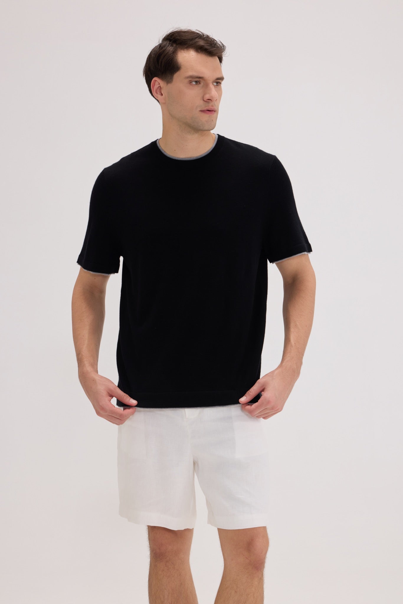 Men’s Wool-Cashmere Crewneck T-Shirt - SOLOVA MOVE