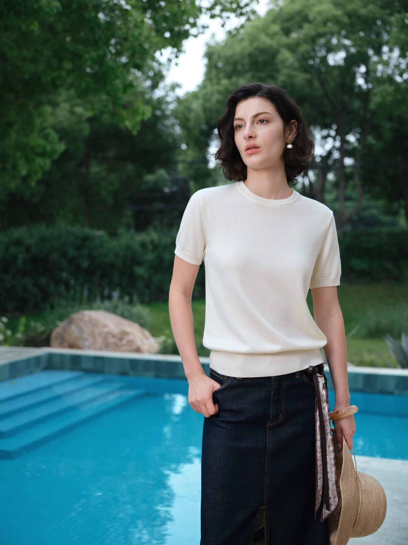 Daily Women's Fine Knit Crewneck Tee