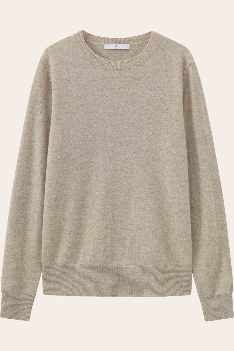Lightweight Baby Cashmere Crewneck-Oatmeal