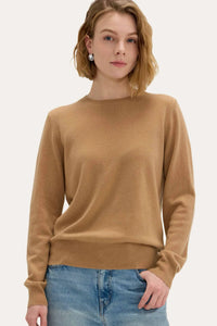 Lightweight Baby Cashmere Crewneck-Camel