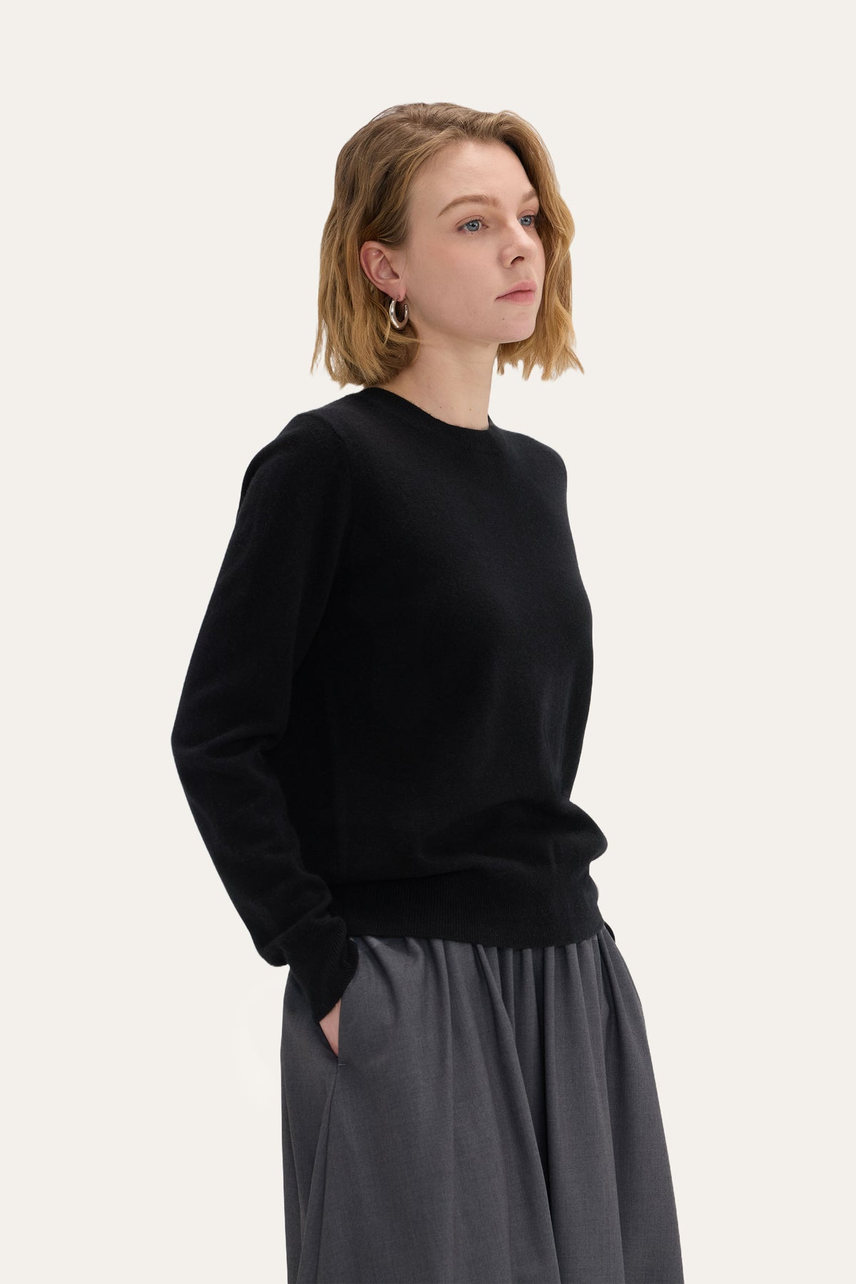Lightweight Baby Cashmere Crewneck-Camel