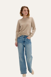 Lightweight Baby Cashmere Crewneck-Camel