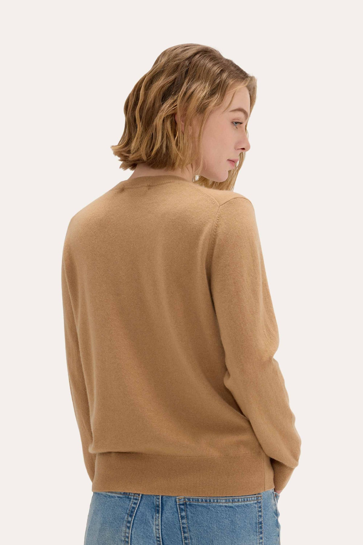 Lightweight Baby Cashmere Crewneck-Camel