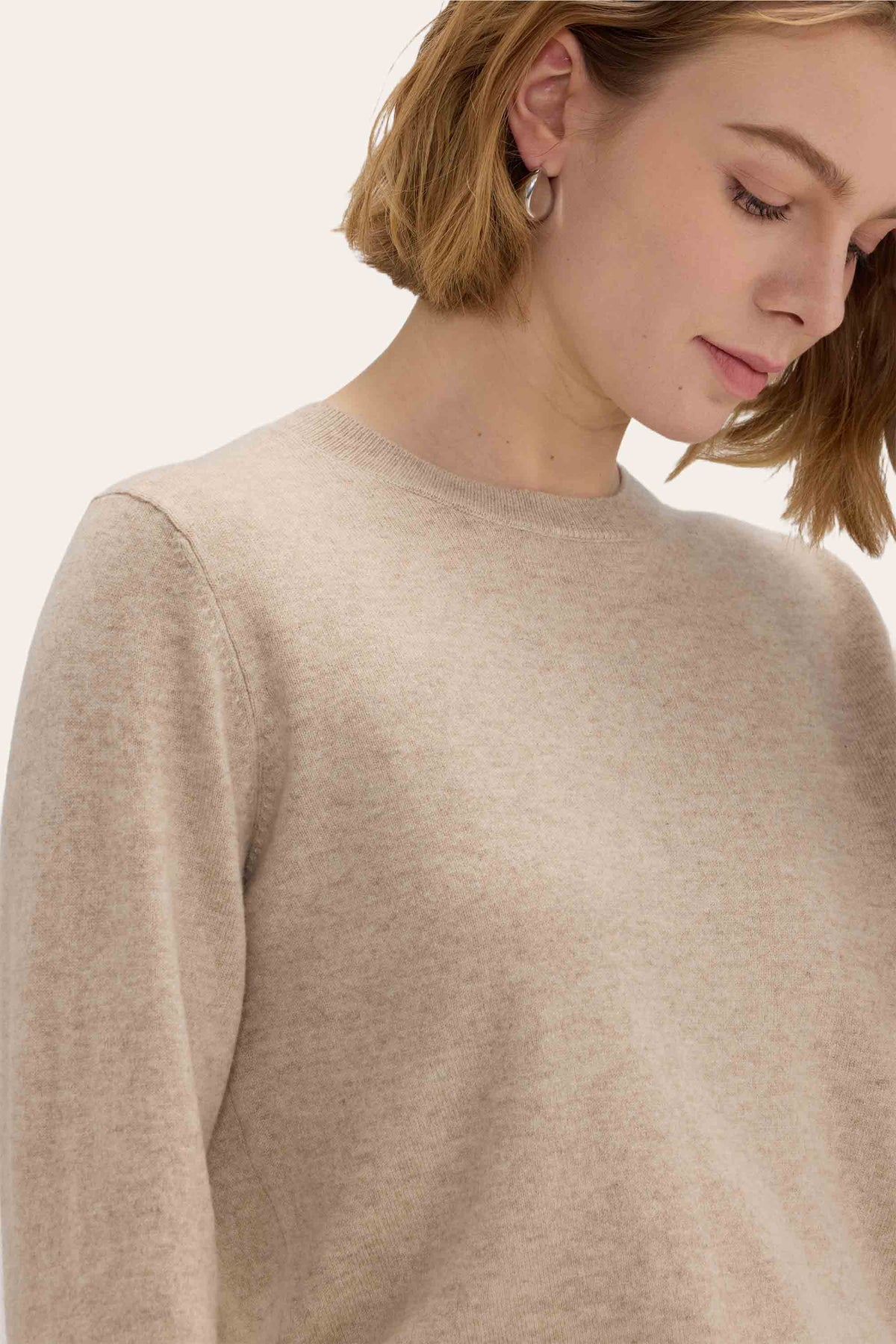 Lightweight Baby Cashmere Crewneck-Camel