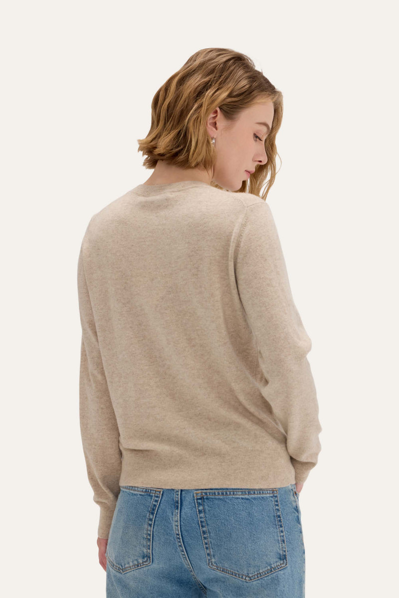 Lightweight Baby Cashmere Crewneck-Oatmeal