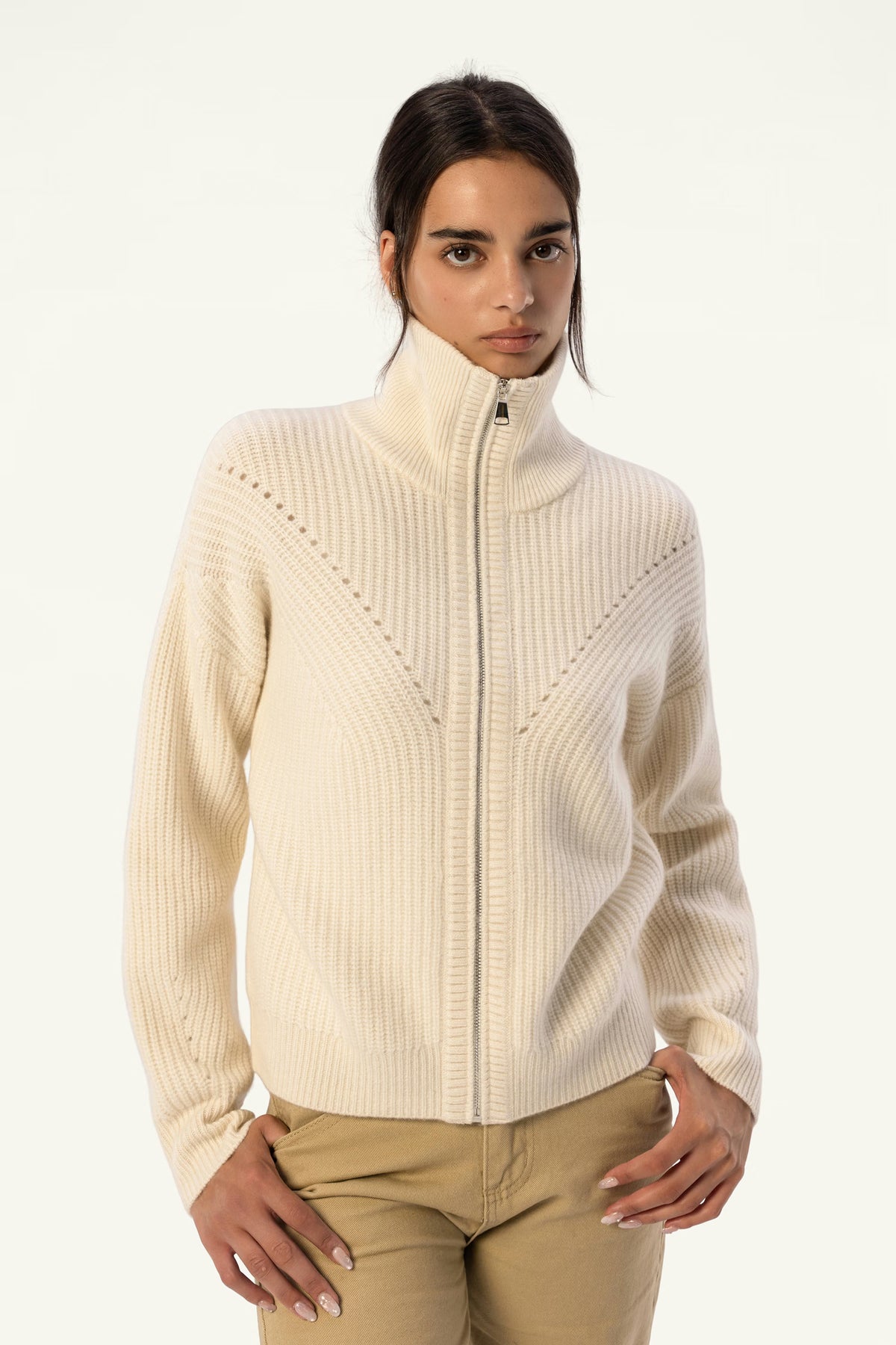 Rachel Cashmere Zip Cardigan - SOLOVA MOVE