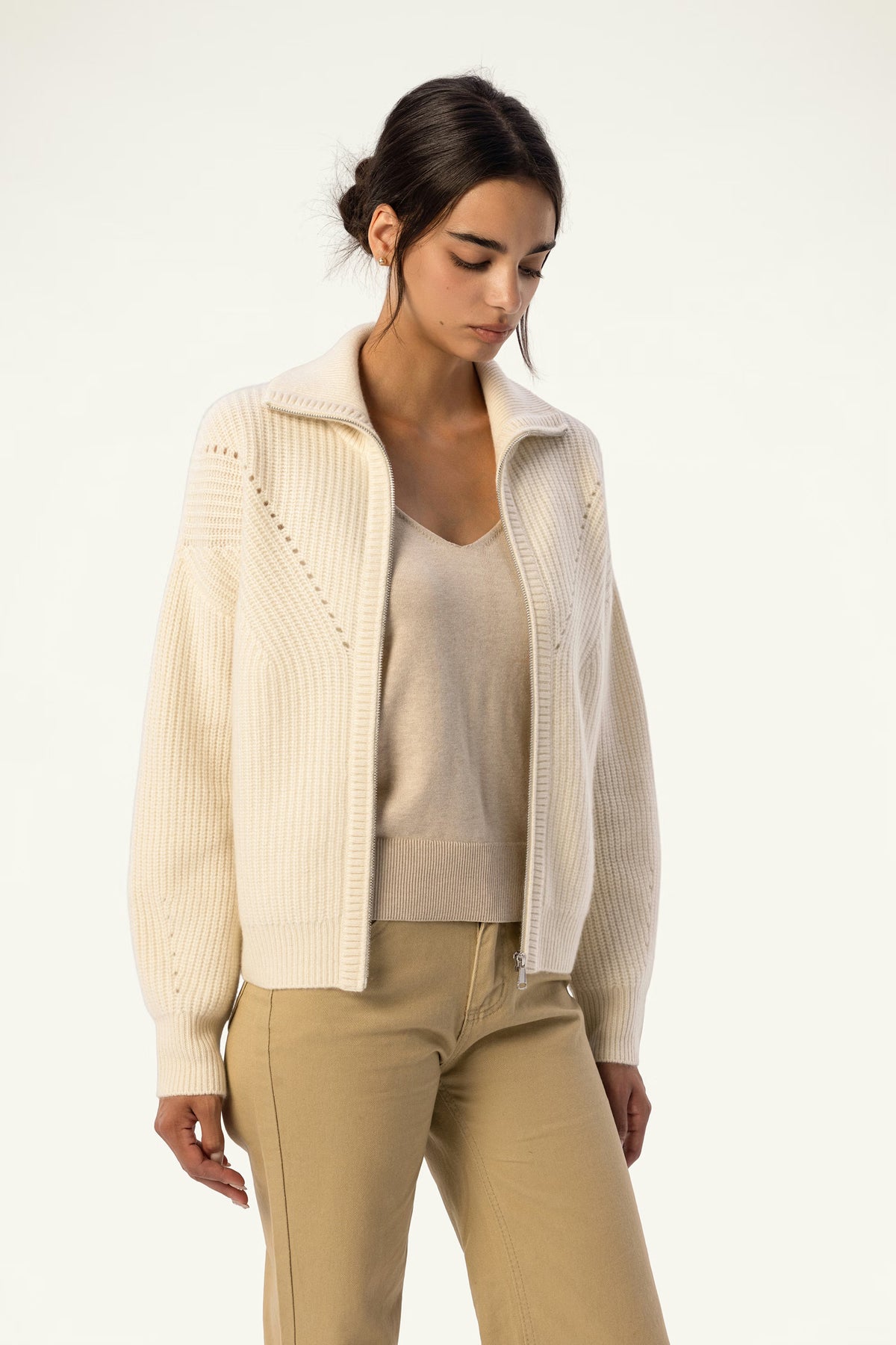 Rachel Cashmere Zip Cardigan - SOLOVA MOVE