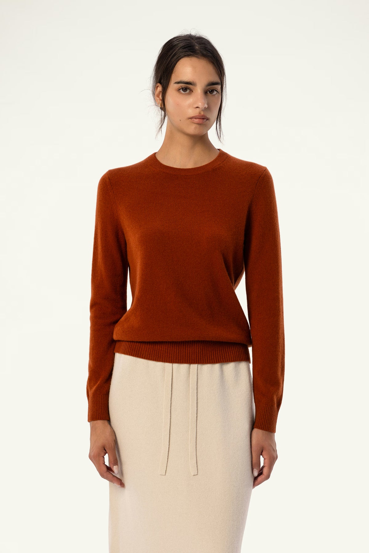 Daily 100% Cashmere Women's Crew Neck Sweater-Red - SOLOVA MOVE