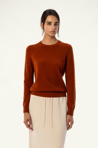 Daily 100% Cashmere Women's Crew Neck Sweater-Red - SOLOVA MOVE