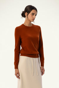 Daily 100% Cashmere Women's Crew Neck Sweater-Red - SOLOVA MOVE