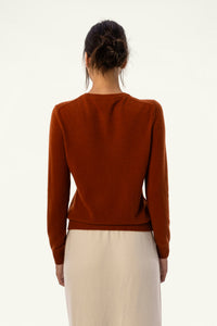 Daily 100% Cashmere Women's Crew Neck Sweater-Red - SOLOVA MOVE