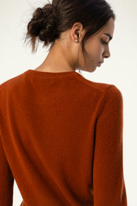 Daily 100% Cashmere Women's Crew Neck Sweater-Red - SOLOVA MOVE