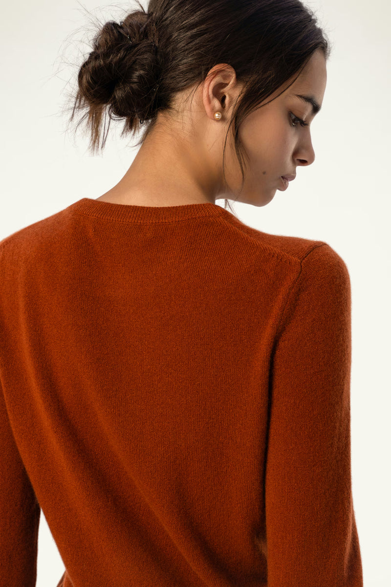Daily 100% Cashmere Women's Crew Neck Sweater-Red - SOLOVA MOVE