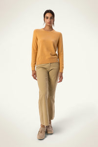 Daily 100% Cashmere Women's Crew Neck Sweater-Golden Wheat - SOLOVA MOVE