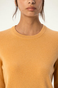 Daily 100% Cashmere Women's Crew Neck Sweater-Golden Wheat - SOLOVA MOVE