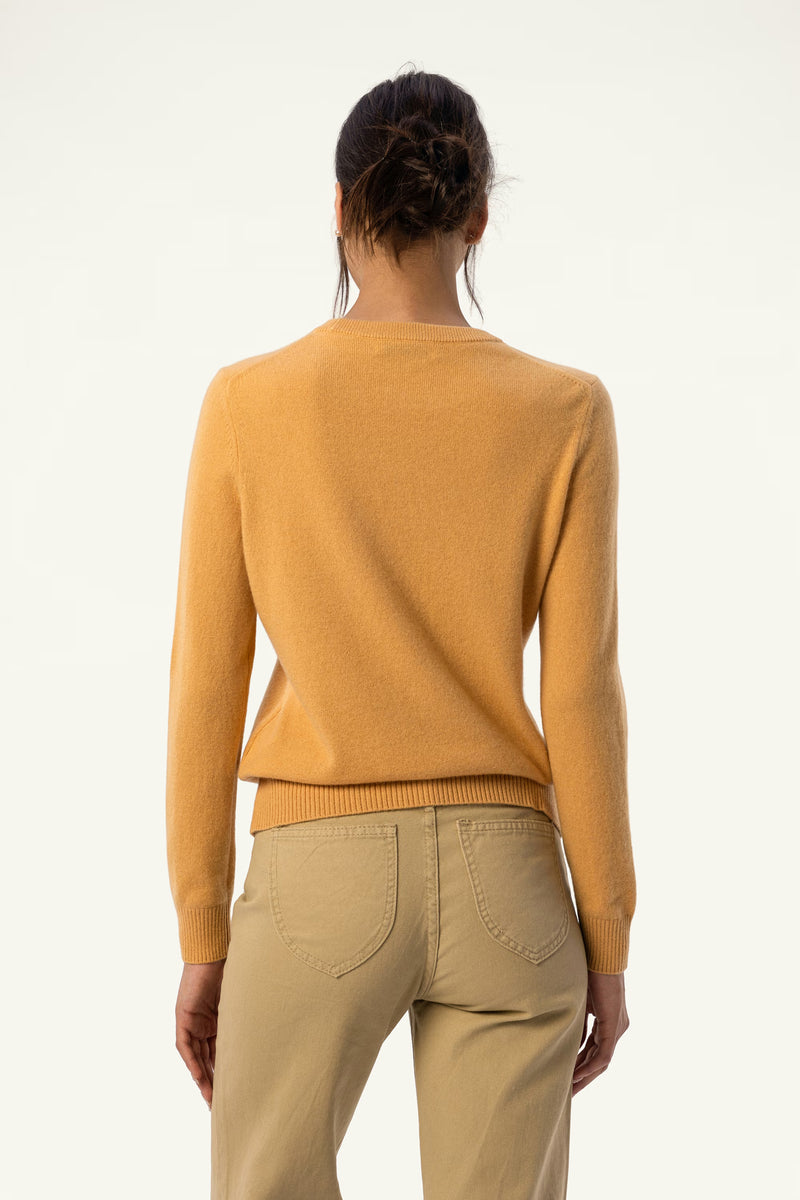 Daily 100% Cashmere Women's Crew Neck Sweater-Golden Wheat - SOLOVA MOVE
