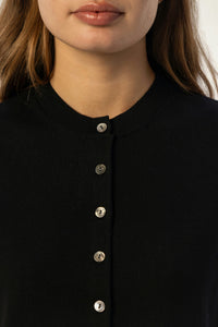 Cotton-Silk-Cashmere Sleeveless Cardigan