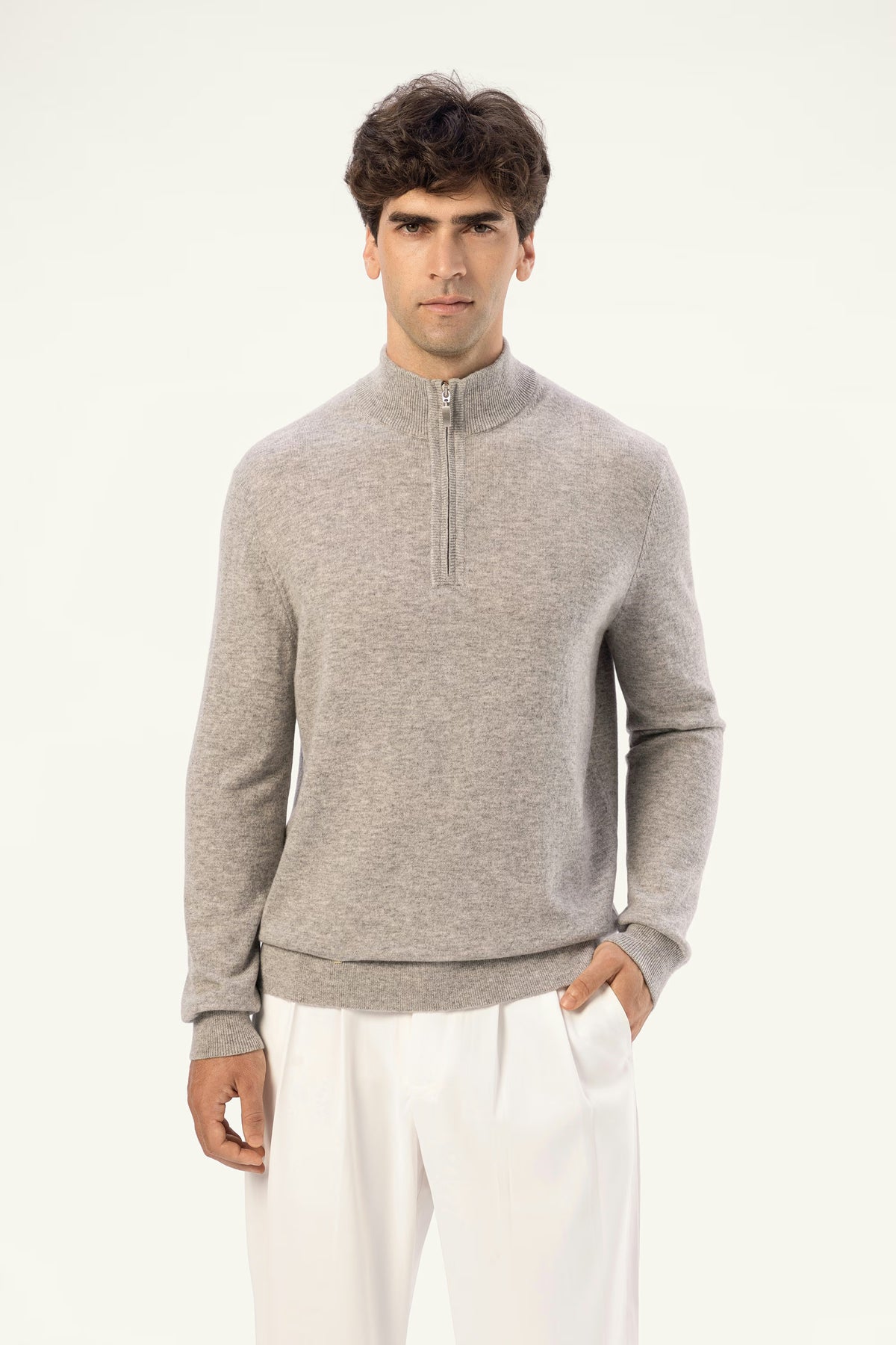Machine-Washable Wool-Cashmere Half-Zip Sweater - SOLOVA MOVE