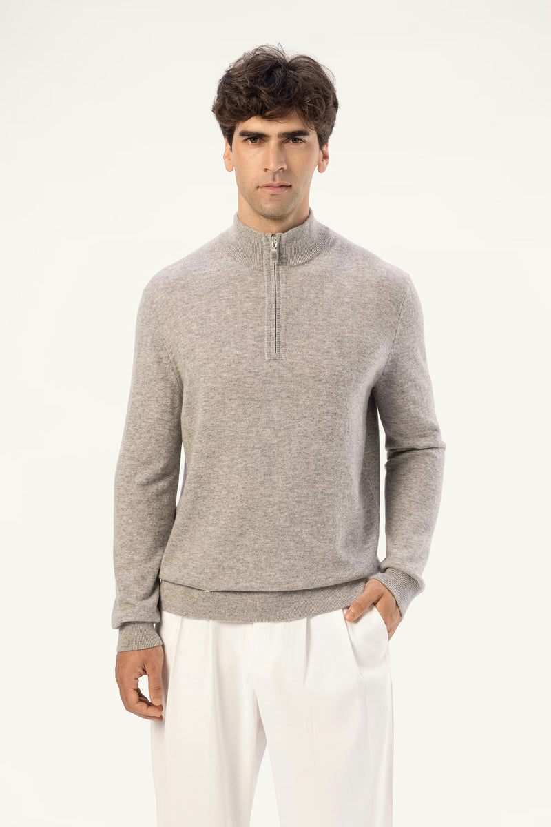 Machine-Washable Wool-Cashmere Half-Zip Sweater - SOLOVA MOVE