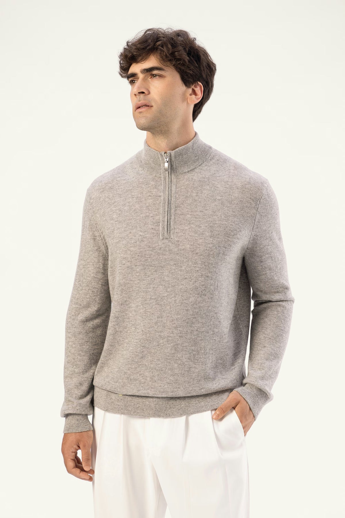 Machine-Washable Wool-Cashmere Half-Zip Sweater - SOLOVA MOVE