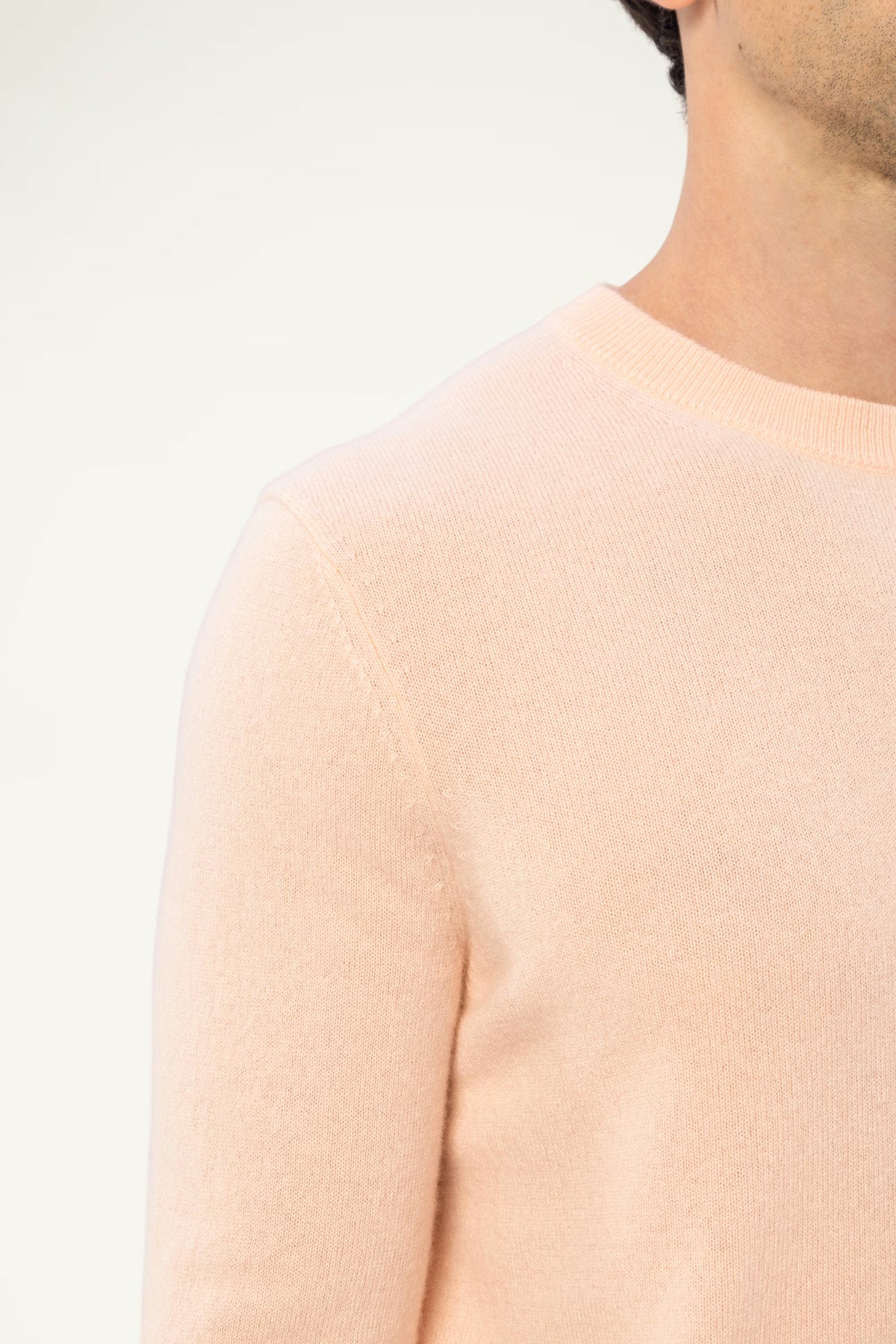 Daily 100% Cashmere Men's Crew Neck Sweater-Soft Almond - SOLOVA MOVE