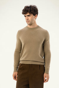 Daily 100% Cashmere Men's Crew Neck Sweater-Army Green - SOLOVA MOVE