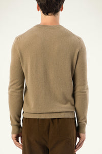 Daily 100% Cashmere Men's Crew Neck Sweater-Army Green - SOLOVA MOVE