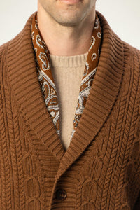 Wool-Cashmere Cable V-Neck Cardigan - SOLOVA MOVE