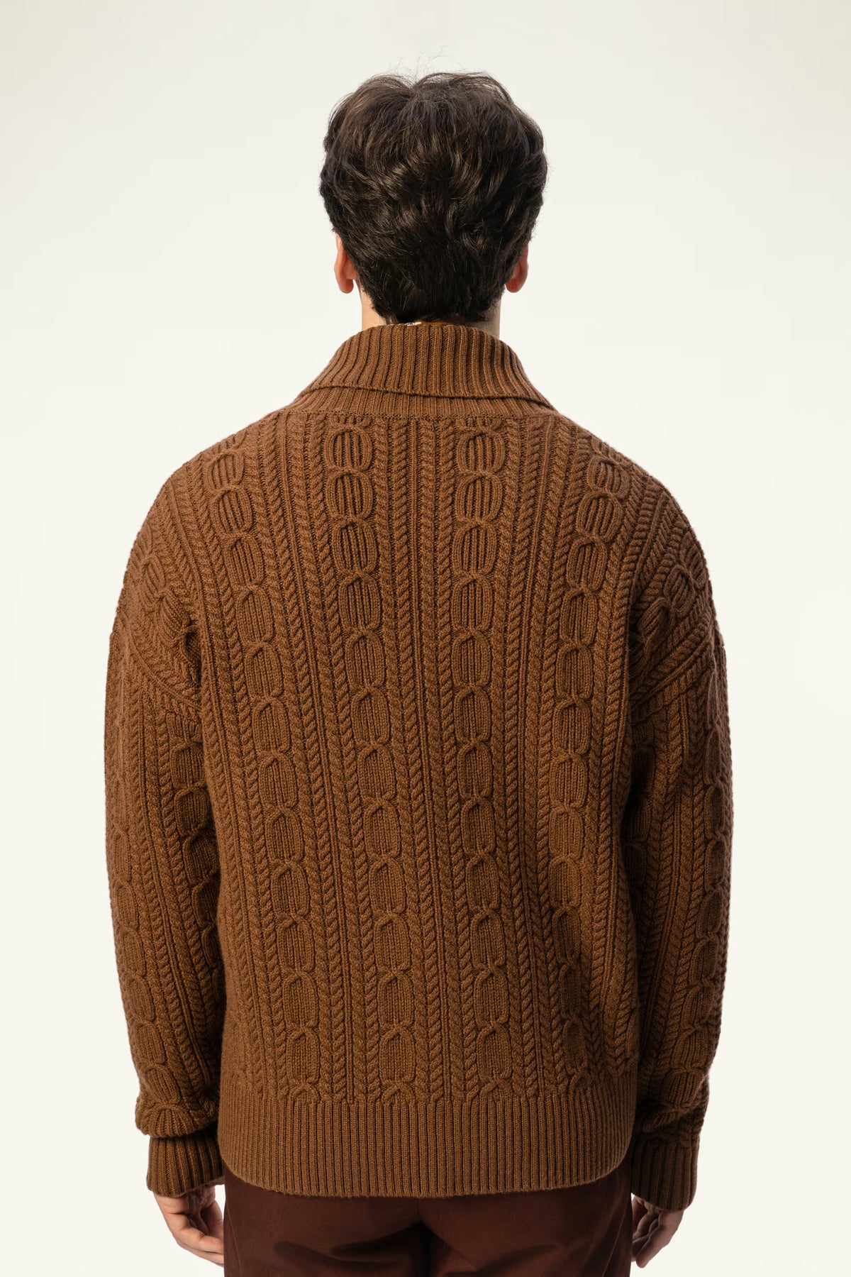 Wool-Cashmere Cable V-Neck Cardigan - SOLOVA MOVE