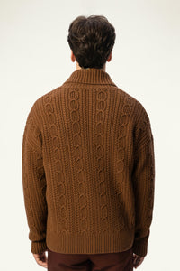 Wool-Cashmere Cable V-Neck Cardigan - SOLOVA MOVE