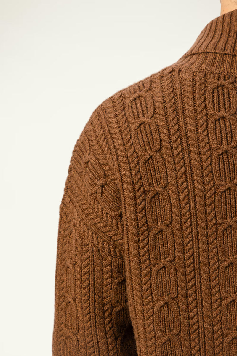 Wool-Cashmere Cable V-Neck Cardigan - SOLOVA MOVE