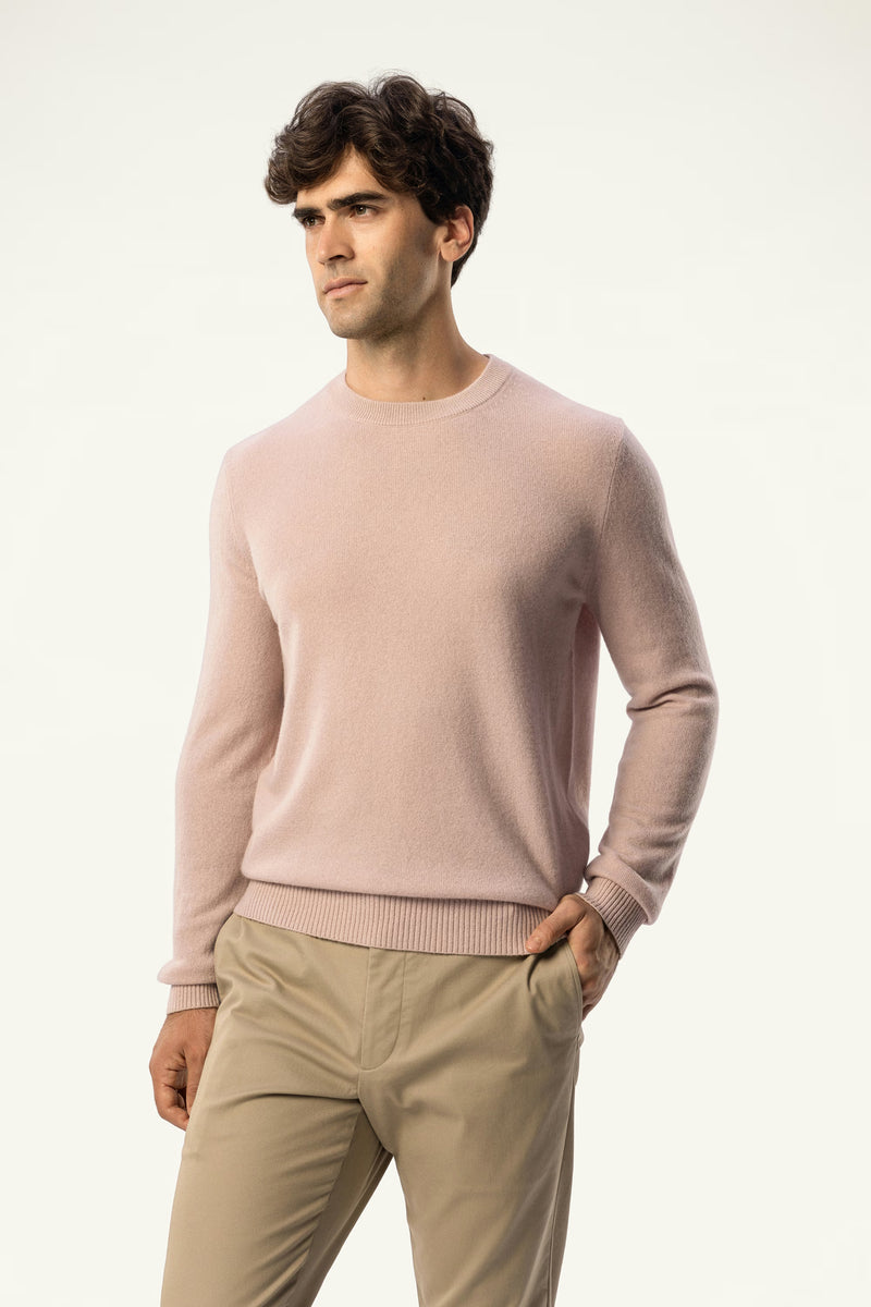 Daily 100% Cashmere Men's Crew Neck Sweater-Brown Sugar - SOLOVA MOVE