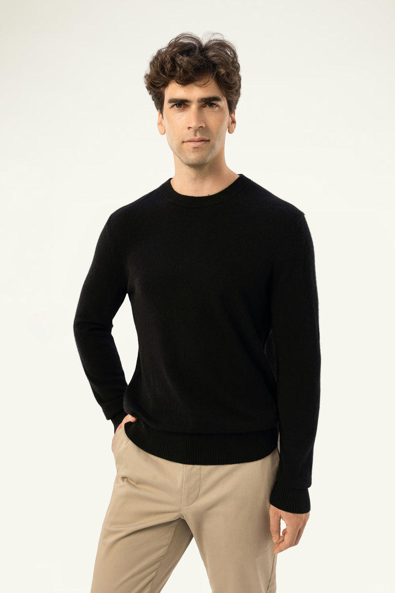 Daily Men's Cashmere Crewneck — Black - SOLOVA MOVE