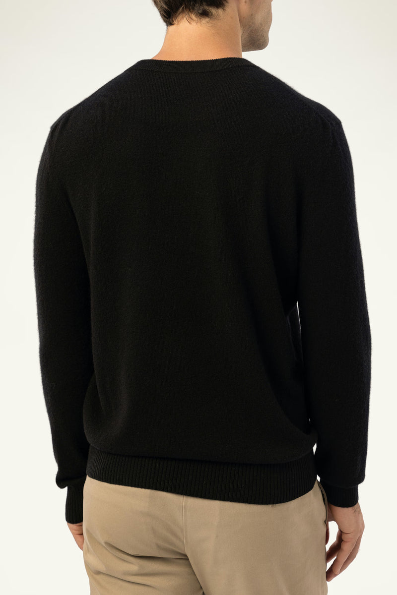 Daily Men's Cashmere Crewneck — Black - SOLOVA MOVE