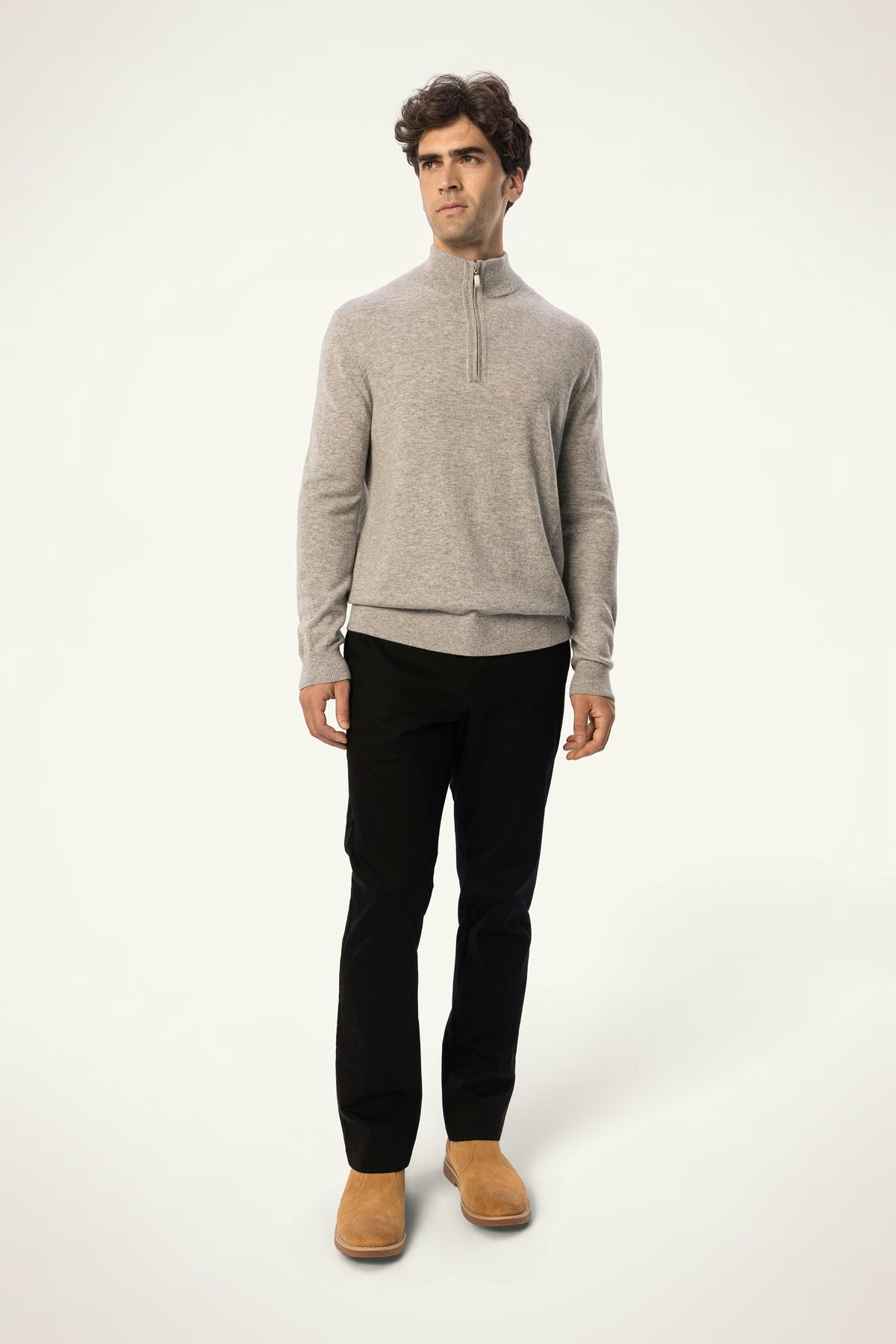 Machine-Washable Wool-Cashmere Half-Zip Sweater - SOLOVA MOVE