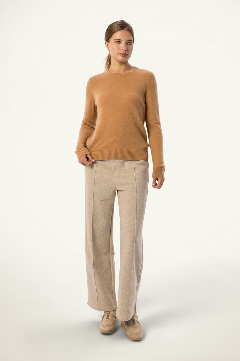 Daily 100% Cashmere Women's Crew Neck Sweater-Camel - SOLOVA MOVE